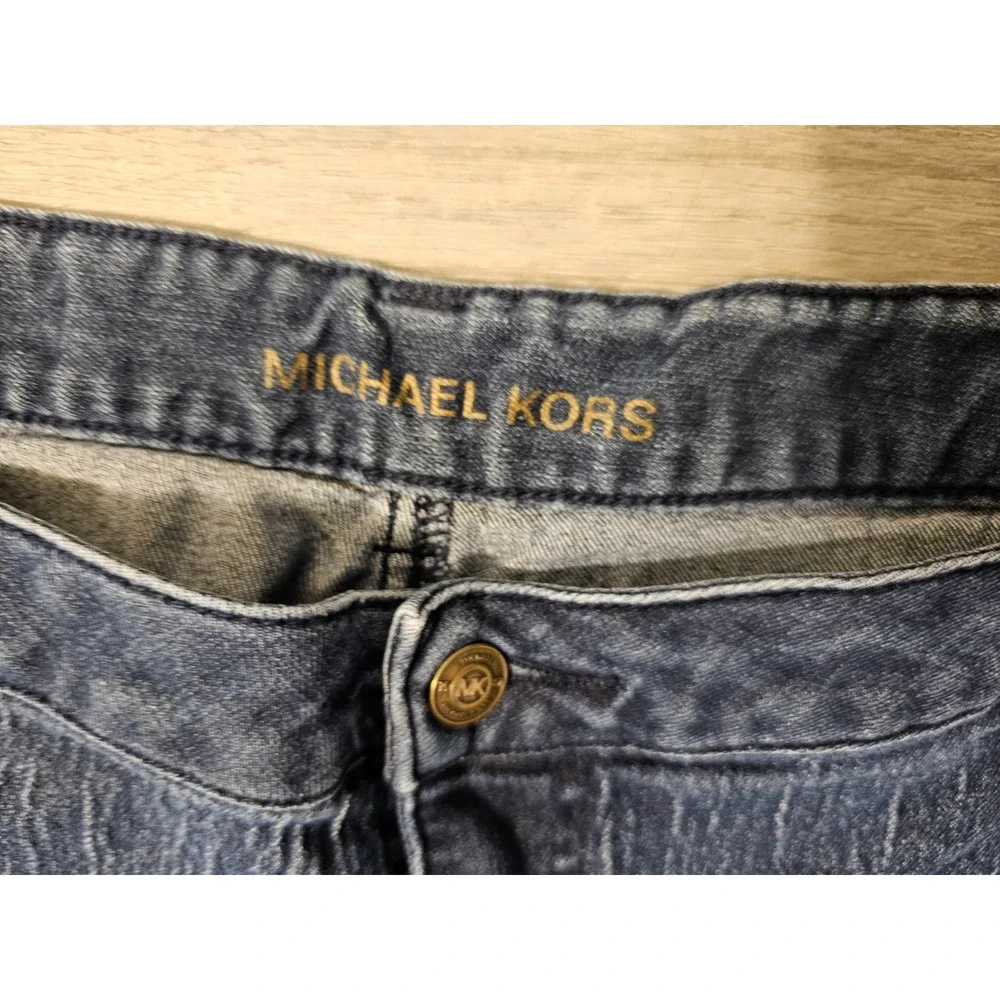 Michael Kors Womens Straight Leg Dark Wash Lightweight Stretch Jeans Plus 24W